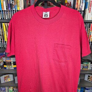 Vintage 90's LEE Short Sleeve Made in the USA Red Shirt - Mens Large 100% cotton